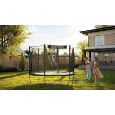 Садовий батут Zipro Jump Pro із зовнішньою сіткою 8FT 252 см, зелений-чорний, код: M-979602-IN