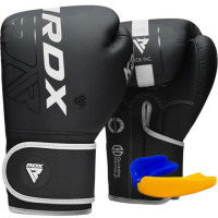 Боксерські рукавиці RDX F6 Kara Matte 12 унцій, чорний-білий, код: BGR-F6MW-12OZ