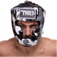 Шолом боксерський з повним захистом шкіряна Top King Empower Camouflage S камуфляж сірий, код: TKHGEM-03_SG-S52