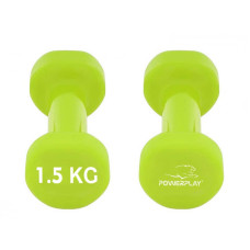 Гантелі вінілові PowerPlay 2х1,5 кг, зелений, код: PP_4103_2*1,5kg
