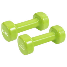 Гантелі вінілові PowerPlay 2х1,5 кг, зелений, код: PP_4103_2*1,5kg