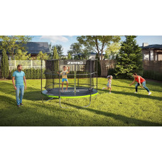 Батут Zipro Jump Pro 8FT (2520 мм) з внутрішньою сіткою, салатовий-чорний, код: 5902659840660-IN