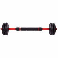 Набір гантелей зі штангою та гирями 3в1 BioGym багатофункціональний 15кг, чорний-червоний, код: LN-1100-15-S52