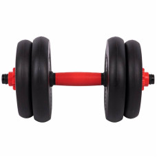 Набір гантелей зі штангою та гирями 3в1 BioGym багатофункціональний 15кг, чорний-червоний, код: LN-1100-15-S52