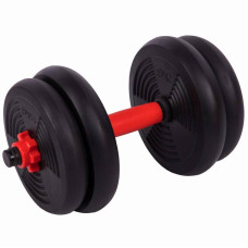 Набір гантелей зі штангою та гирями 3в1 BioGym багатофункціональний 15кг, чорний-червоний, код: LN-1100-15-S52