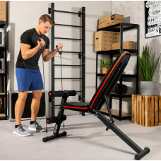 Лавка тренувальна Hop-Sport HS-1030 із фіксатором для ніг, код: 5902308223950