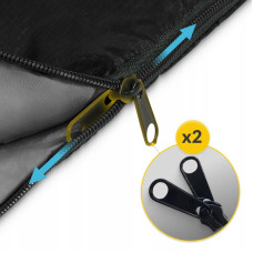 Спальний мішок (спальник) ковдра Mountain Standard 2 в 1, 8 ...+20°C R, Black/Grey, код: P-5905973400954