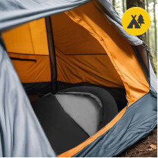 Спальний мішок (спальник) ковдра Mountain Standard 2 в 1, 8 ...+20°C R, Black/Grey, код: P-5905973400954