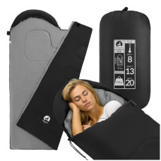 Спальний мішок (спальник) ковдра Mountain Standard 2 в 1, 8 ...+20°C R, Black/Grey, код: P-5905973400954