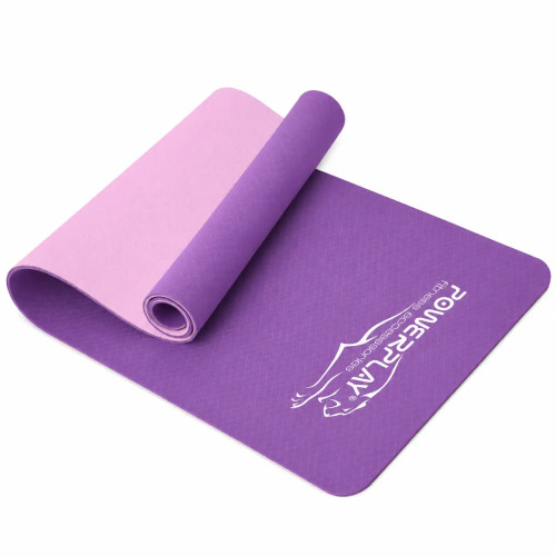 Килимок для йоги та фітнесу PowerPlay TPE Premium Performance Mat (183x61x0.6 см.), фіолетовий, код: PP_4150_Purple