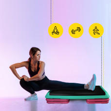 Степ-платформа 3-ступінчаста Cornix Pro 1090х410х100-200 мм, зелений-чорний, код: XR-0402