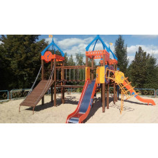 Ігровий комплекс InterAtletika Замок-М 8450х6570х4337 мм, код: T903М-SM