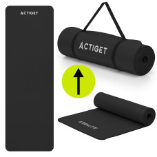 Килимок для йоги та фітнесу Actiget NBR 183 x 61 x 1.5 cм, чорний, код: ACT0016