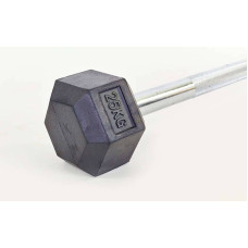 Штанга фіксована BioGym Rubber Hexagon Barbell 25 кг, код: TA-6230-25