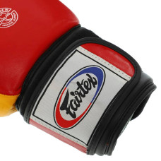 Рукавички боксерські Fartex шкіра, 12oz, червоний-жовтий, код: FTX065_12RY