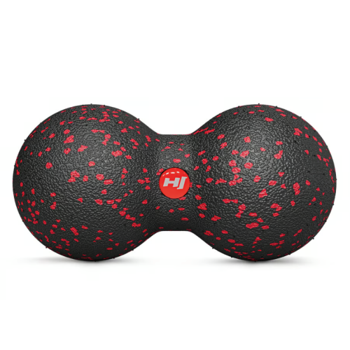 Масажний м'яч подвійний EPP 80 мм Hop-Sport HS-D008MB чорно-червоний, код: 5902308233270