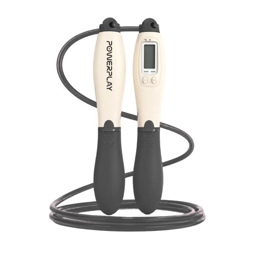 Скакалка з лічильником PowerPlay Jump Rope 2.8 см, чорний-білий, код: PP_4216_Bl/White