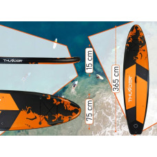 Надувна SUP дошка Thunder Earth з веслом 3650х760х150 мм, помаранчевий-чорний, код: SUP-EARTH
