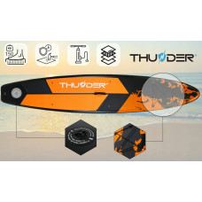 Надувна SUP дошка Thunder Earth з веслом 3650х760х150 мм, помаранчевий-чорний, код: SUP-EARTH