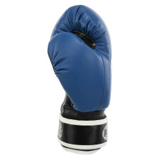 Рукавички боксерські Boxer шкіряні на липучці 12 унцій, синій-чорний, код: 2023_12BL-S52