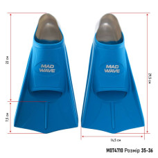 Ласти тренувальні із закритою п"ятою Fins Training MadWave розмір 35-36, помаранчевий, код: M074710_3536OR