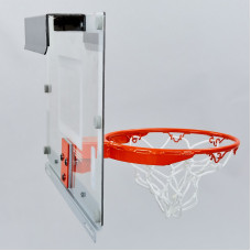 Щит баскетбольний Spalding NBA Arena Slam 180 з кільцем та сіткою кріпленням на двері, код: 56103CN