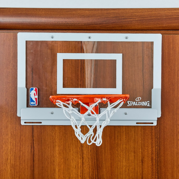 Щит баскетбольний Spalding NBA Arena Slam 180 з кільцем та сіткою кріпленням на двері, код: 56103CN