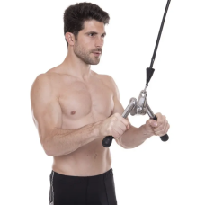 Ручка для верхньої тяги York Fitness V-подібна на трицепс з обертовим підвісом та гумовими рукоятками, хром, код: 00014961361629