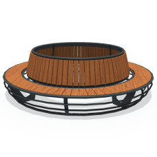 Лавка кільцева InterAtletika 3010х3010х859 мм, код: LP034-SM