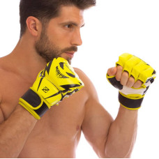 Рукавички для змішаних єдиноборств MMA Zelart розмір S, лимонний-чорний, код: BO-1374_SYBK