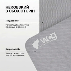 Килимок для йоги та фітнесу складаний WCG TPE 183×61×6 мм, двосторонній, сірий, код: W-YM183F-GR