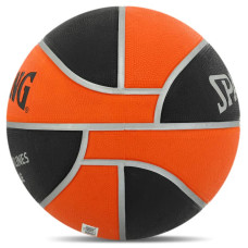 М"яч баскетбольний гумовий Spalding Euro Turk №7, чорний-помаранчевий, код: 84506Z