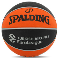 М"яч баскетбольний гумовий Spalding Euro Turk №7, чорний-помаранчевий, код: 84506Z
