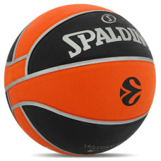 М"яч баскетбольний гумовий Spalding Euro Turk №7, чорний-помаранчевий, код: 84506Z