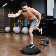 Балансувальна півсфера Gymtek Flex Core Half Ball 58см з еспандерами + насос чорний, код: 5905884426449