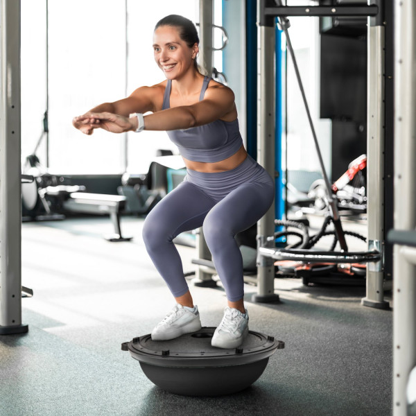 Балансувальна півсфера Gymtek Flex Core Half Ball 58см з еспандерами + насос чорний, код: 5905884426449