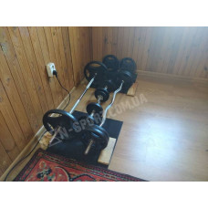 Лава для жиму RN-Sport ReadMeBlack + штанга металева 83 кг, гриф W, гантелі, код: RMB-83m