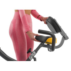 Велотренажер магнітний Hop-Sport HS-3010X Grix X-Bike з еспандерами сіро-жовтий, код: 5902308228801