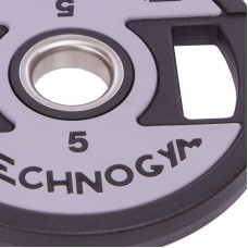 Диски поліуретанові Technogym з хватом і металевою втулкою 5 кг (d-51мм), код: TG-1837-5-S52