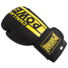 Боксерські рукавиці PowerPlay Matt Challenger 10 унцій, чорний-жовтий, код: PP_3086_10oz_Bl/Yellow