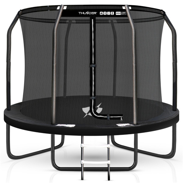 Батут Thunder Inside Elite з внутрішньою сіткою 6 футів 183 см чорний, код: Inside-Elite-6FT-BLACK-IN
