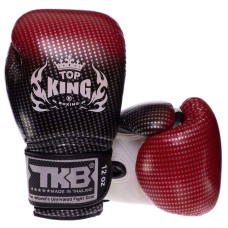 Рукавички боксерські  Top King Super Star шкіряні 16 унцій, чорний-червоний, код: TKBGSS-01_16R-S52