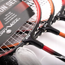 Набір для бадмінтону SportVida Pro 4 шт ракетки + 2 шт волани + сітка, код: SV-SE0003