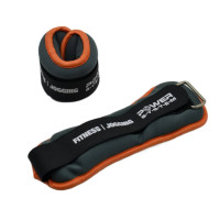 Обважнювачі-манжети для ніг та рук Power System Ankle Weights 2х1,5 кг, сірий-помаранчевий, код: PS_4072_Grey