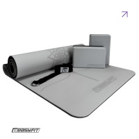 Набір для йоги та фітнесу EasyFit Polarity Set PRO (Stone): килимок, два блоки та ремінь, код: EF-2421s-GYBK