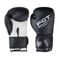 Боксерські рукавички FGT Cristal Edition 12oz, чорний-білий, код: FT-2156/12-WS