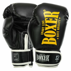 Боксерські рукавиці Boxer New 12 унцій, чорний, код: 2022-N_12BK