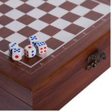 Шахи, покер 2 в 1 ChessTour коричневий, код: W2624_B