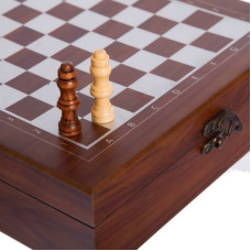 Шахи, покер 2 в 1 ChessTour коричневий, код: W2624_B