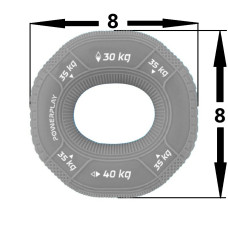 Еспандер кистьовий силіконовий PowerPlay Hand Grip Large 30-35-40 кг, сірий, код: PP_4331_Grey_(30-35-40)